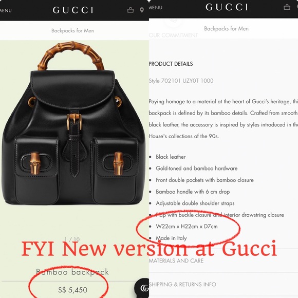 GUCCI by Tom Ford navy blue top Bamboo handle backpack suede Nubuck vintage 90s - Picture 16 of 16